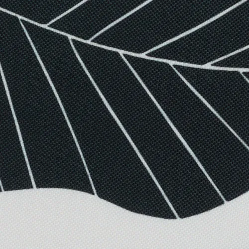 Polyester - LEAVES BLACK WHITE