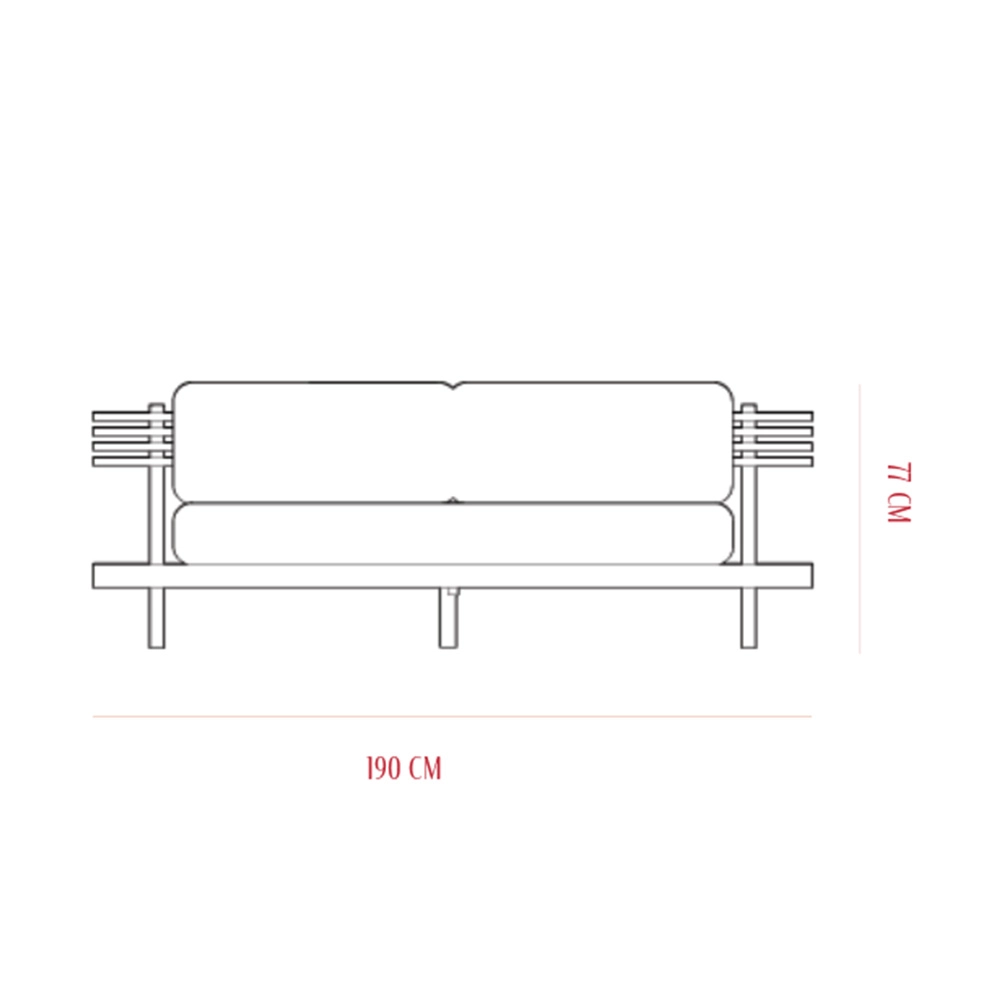 1 x Daybed : L190 x W64 x H76.8 cm.<br>1 x Side Table : L45 x W50 x H68 cm.<br>
